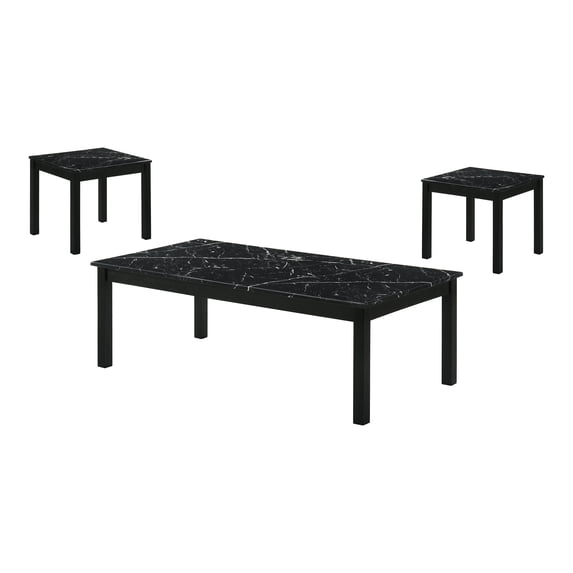 Furniture of America Versi Modern 3-Piece Coffee Table Set, Black