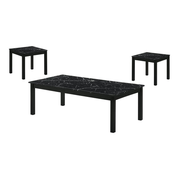 Furniture of America Versi Modern 3-Piece Coffee Table Set, Black