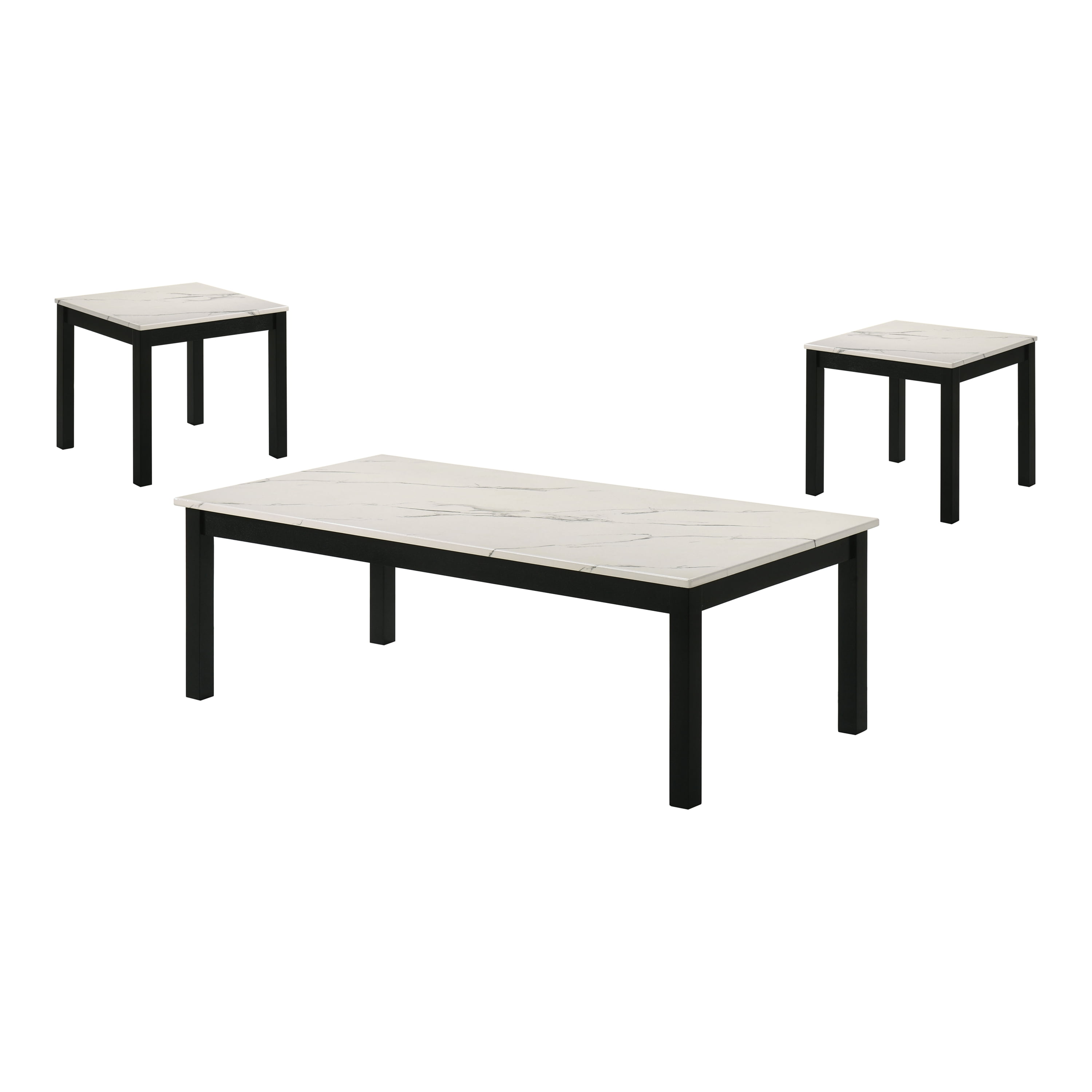 Furniture of America Versi Modern 3-Piece Coffee Table Set, White