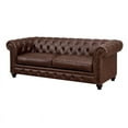thumbnail image 1 of Furniture of America Villa Traditional Faux Leather Tufted Sofa in Brown, 1 of 7