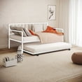 thumbnail image 1 of Furniture of America Vinne Metal 2-Piece Twin Daybed with Trundle Set up to 200 lbs, White, 1 of 5