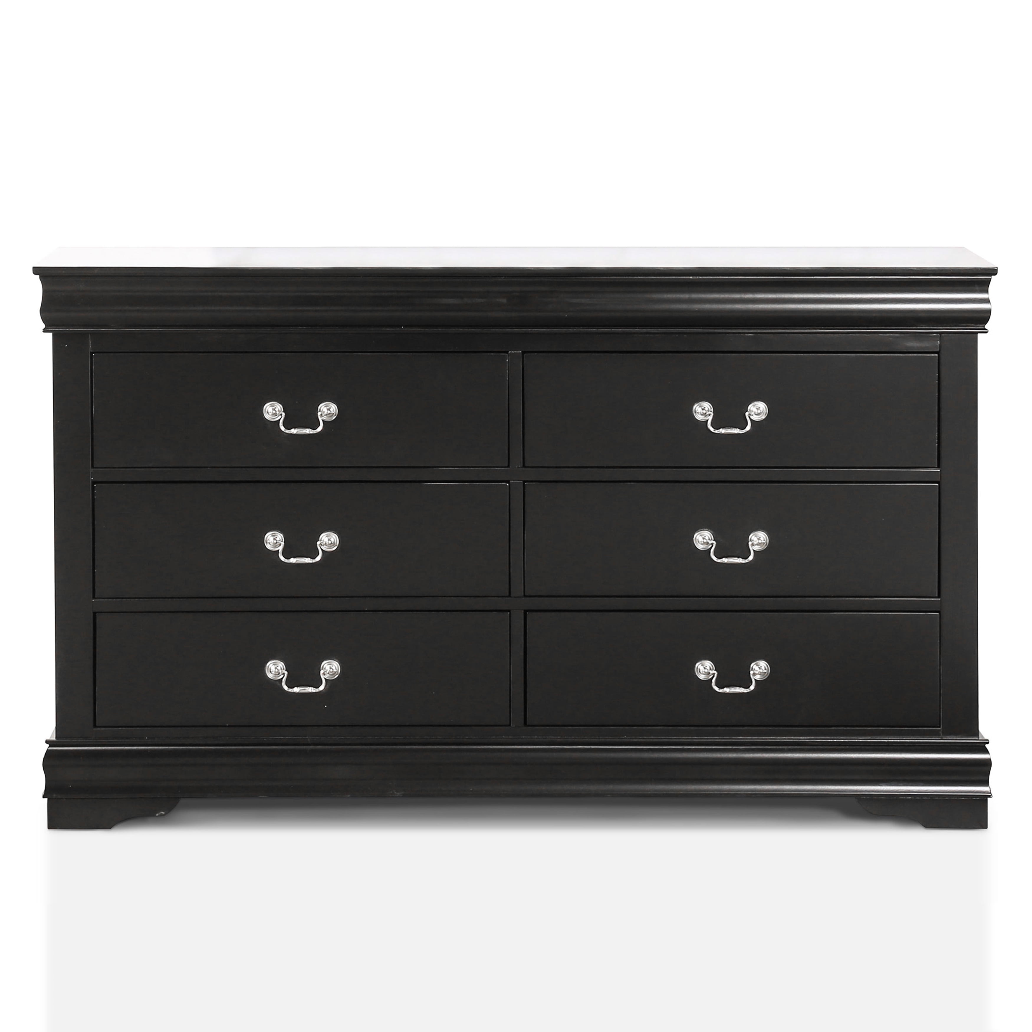 Furniture of America Vrai 6-Drawer Solid Wood Black Dresser