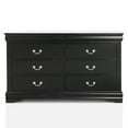 thumbnail image 1 of Furniture of America Vrai 6-Drawer Solid Wood Black Dresser, 1 of 9