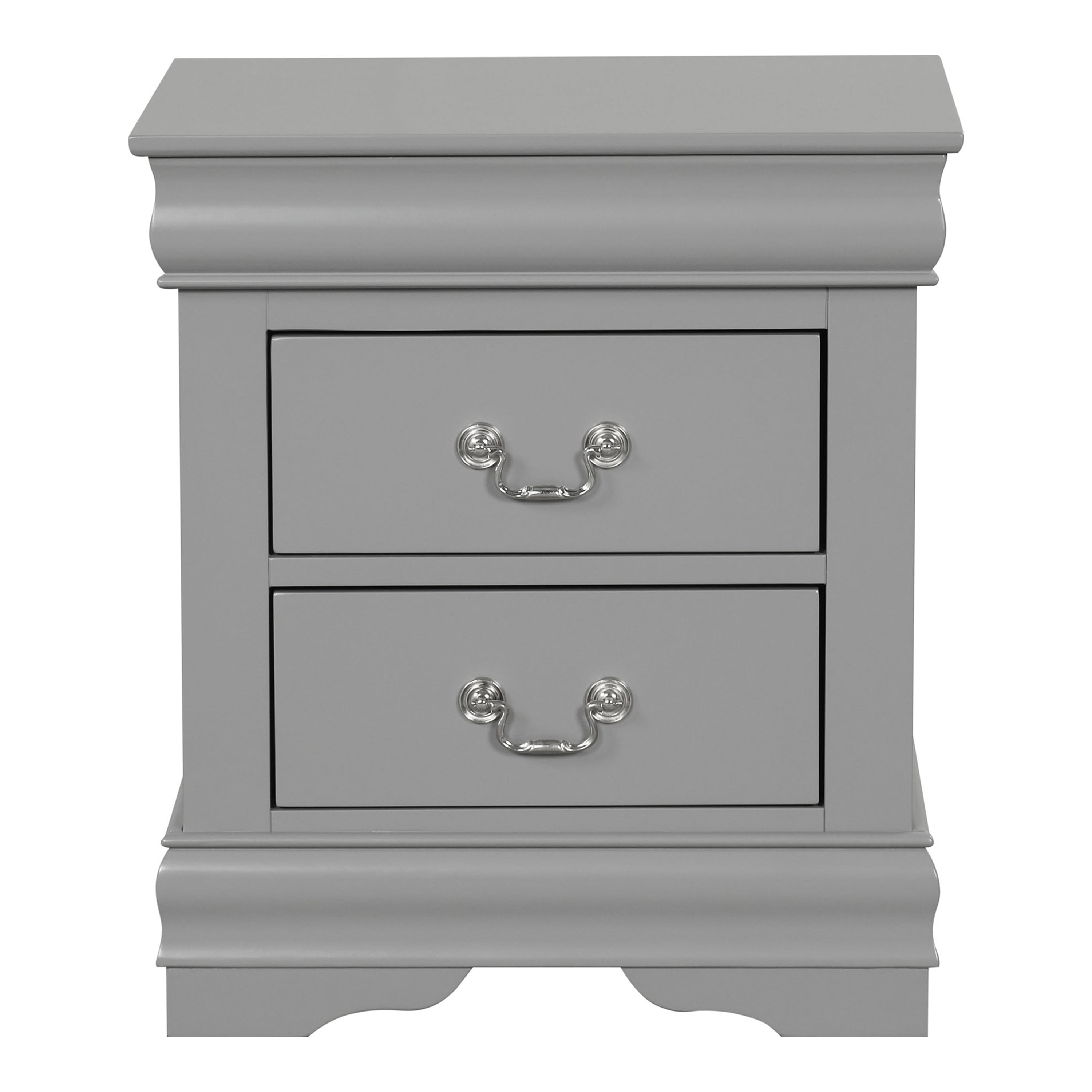 Furniture of America Vrai Modern 2-Drawer Nightstand, Gray