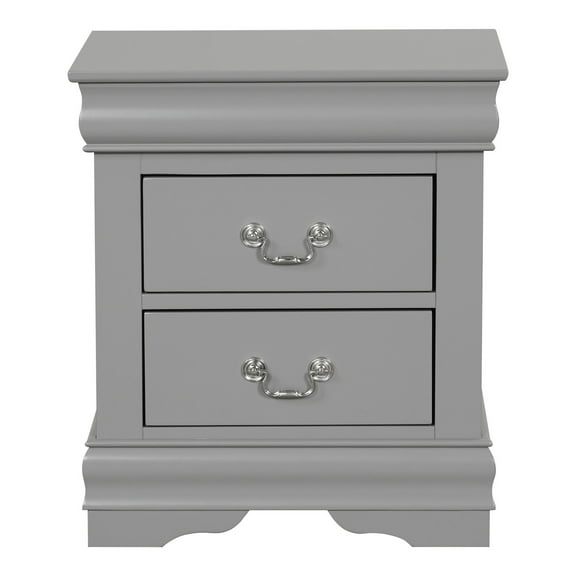 Furniture of America Vrai Modern 2-Drawer Nightstand, Gray