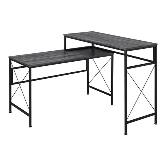 Furniture of America Washall Industrial Wood Computer Desk with USB in Gray