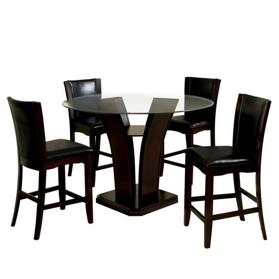 Furniture of America Waverly Wood 5-Piece Dining Table Set in Brown Cherry