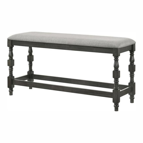 Furniture of America Weighton Wood Counter Height Dining Bench in Dark Gray