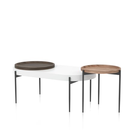 Furniture of America Wicklow Contemporary 47-inch Steel 2-Piece Table Set by Natural tone