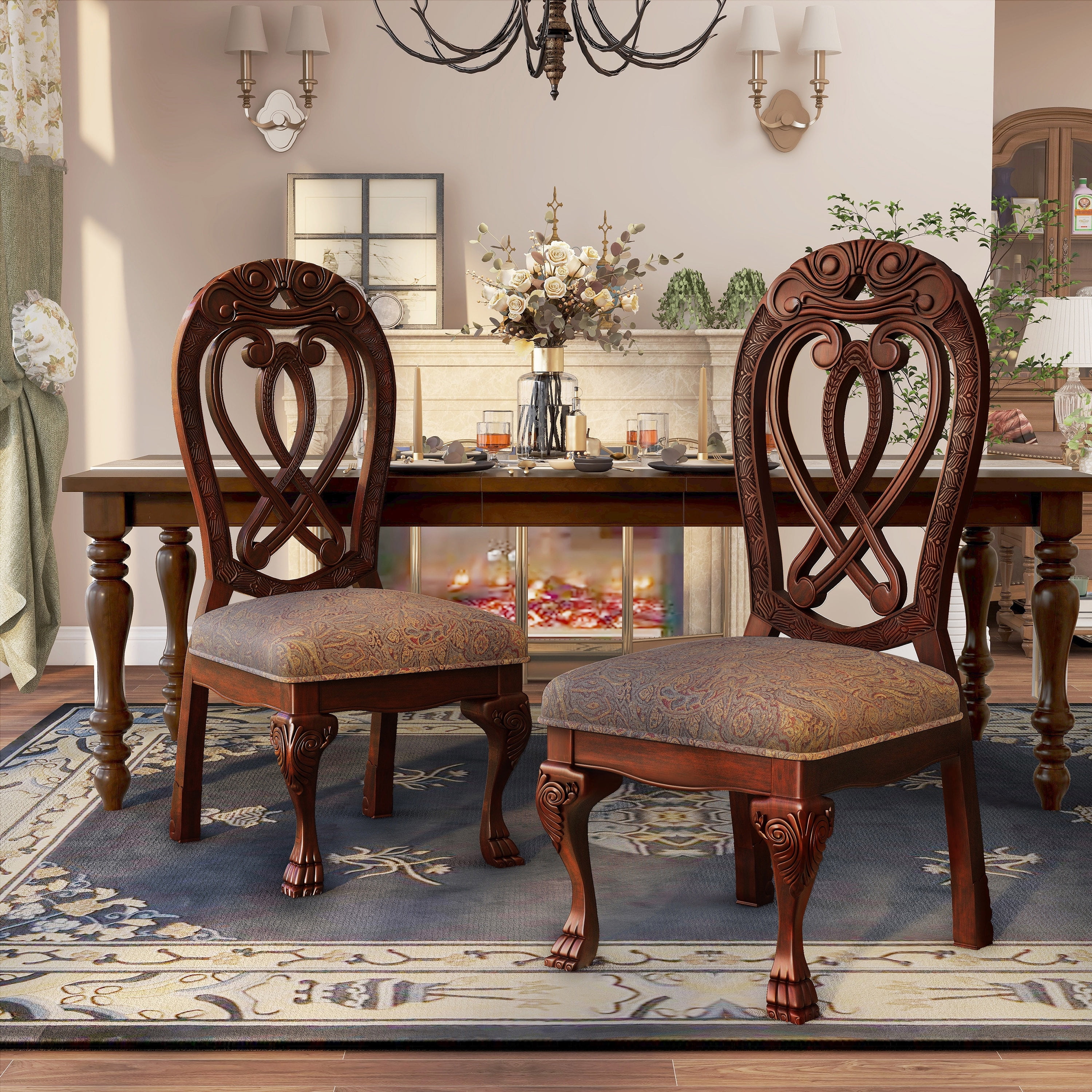 Queen Anne Antique Dining Room Suites Queen Anne Cherry Dining Room Table  And Chairs Room Set, image size:3000x3000