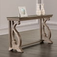 thumbnail image 1 of Furniture of America Wilster Traditional Trestle Solid Wood 50-inch Indoor Sofa Table, Weathered Oak, 1 of 3