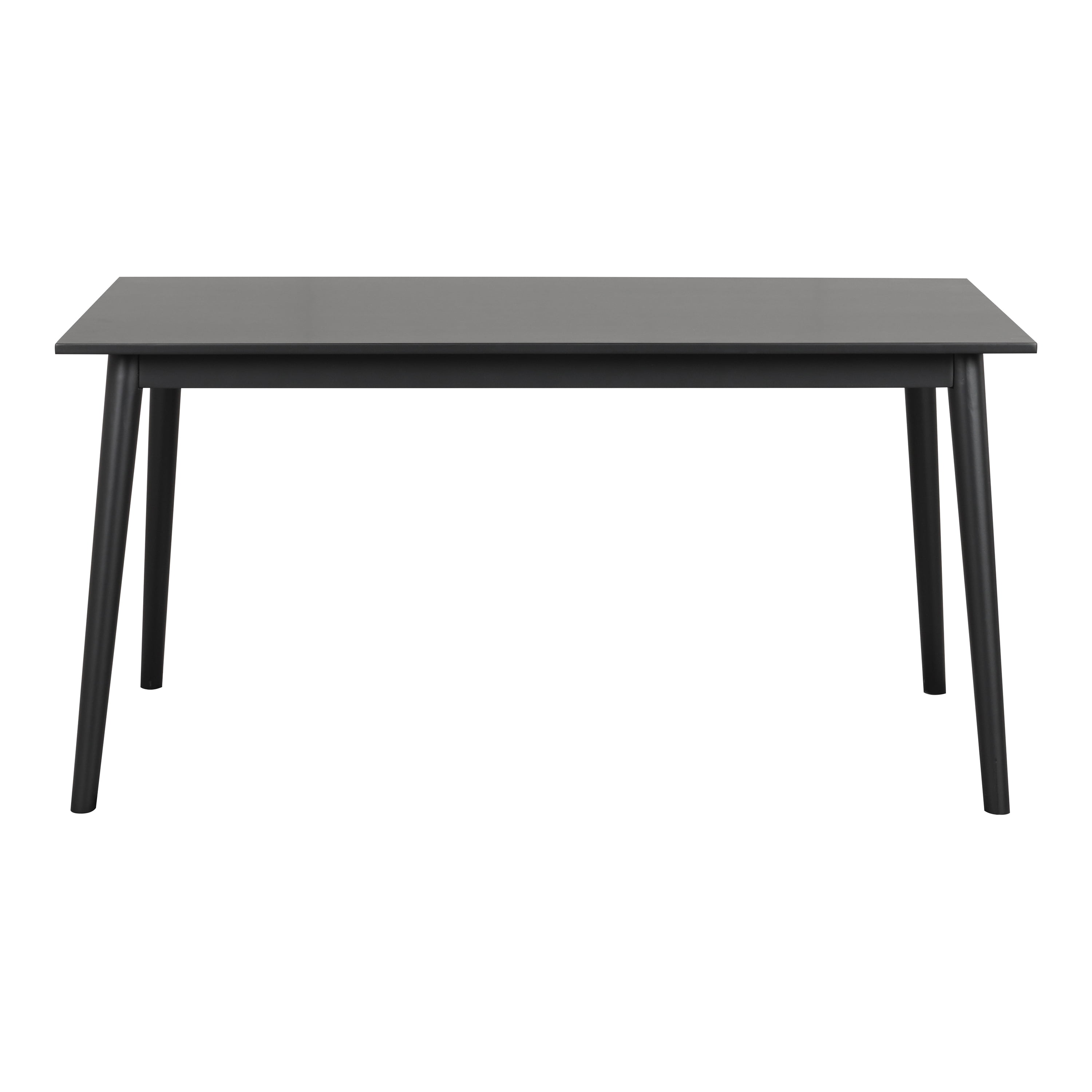 Black Solid Wood 60-Inch Rectangular Mid-Century Modern Dining Table