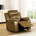 thumbnail image 1 of Furniture of America Winters Faux Leather 37" Pillow Top Indoor Manual Recliner, Brown, 1 of 6