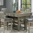 thumbnail image 1 of Furniture of America Wood Wine Rack Counter Height Table 40.00 inch Rectangle Dining Table Grey, 1 of 5