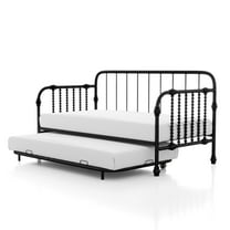 Furniture of America Wren Metal 2-Piece Twin Daybed with Trundle Set, Black