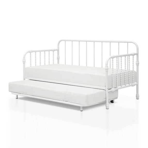 Furniture of America Wren Metal 2-Piece Twin Daybed with Trundle Set, White