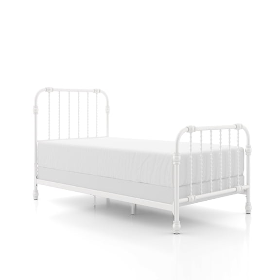 Furniture of America Wren Metal Bed, Twin Size, White
