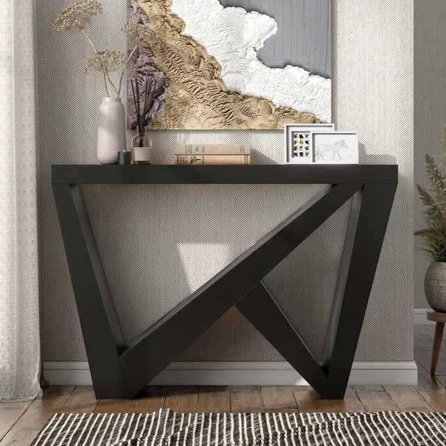 Furniture of America Wyll Rectangle Wood Black Console Table - Walmart.com