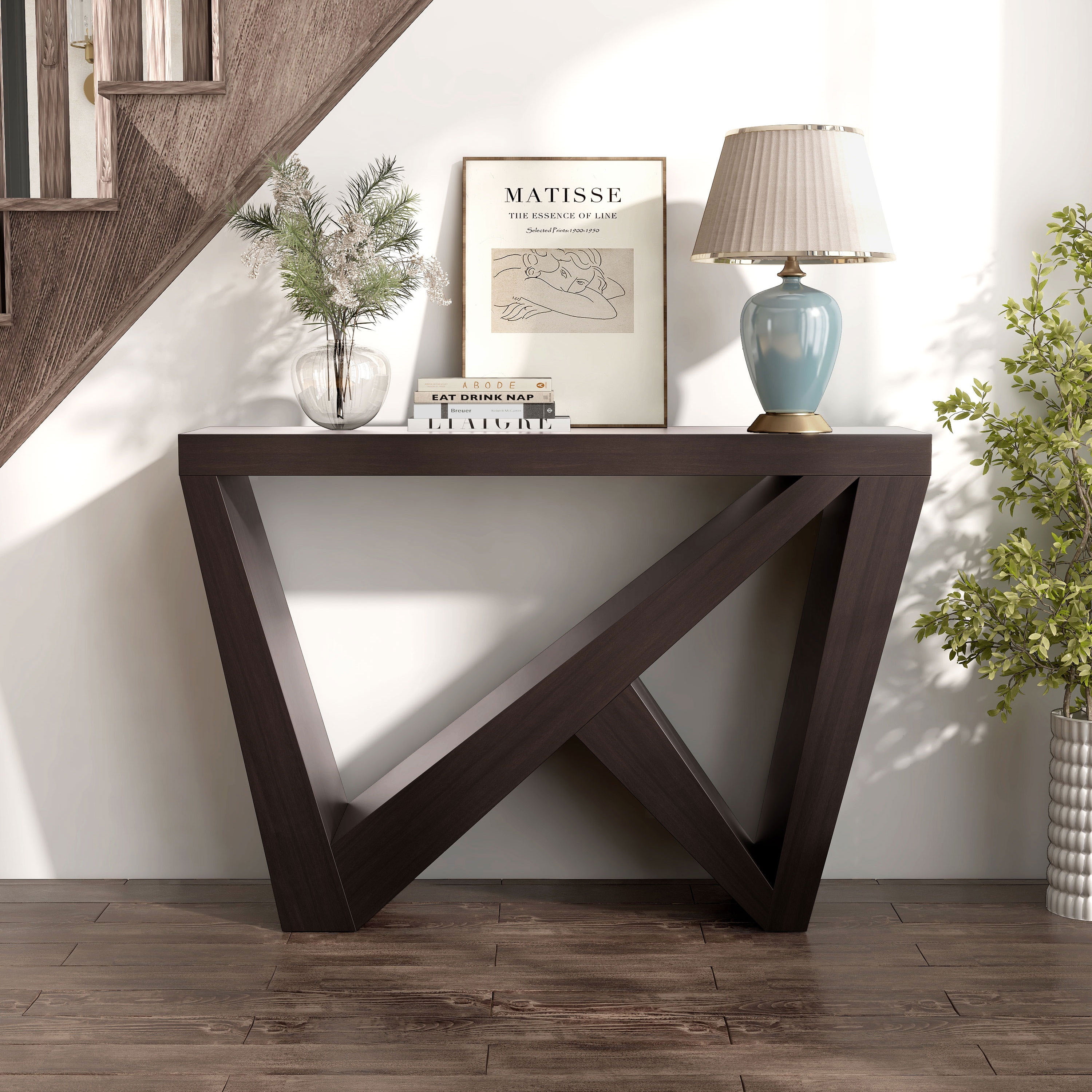 Furniture of America Wyll Rectangle Wood Brown Console Table