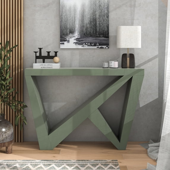 Furniture of America Wyll Rectangle Wood Sage Green Console Table