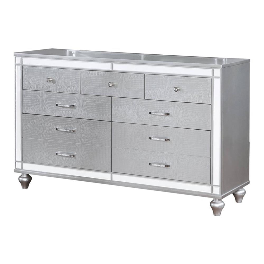 Furniture of America Xulu Contemporary Solid Wood 7-Drawer Dresser in Silver - Walmart.com Furniture of America Xulu Contemporary Solid Wood 7-Drawer Dresser in Silver - Walmart.com