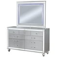 thumbnail image 1 of Furniture of America Xulu Wood 2-Piece Dresser and Mirror Set in Silver, 1 of 4