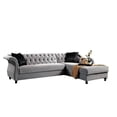 thumbnail image 1 of Furniture of America Yantzy Transitional Fabric Tufted Sectional in Warm Gray, 1 of 5