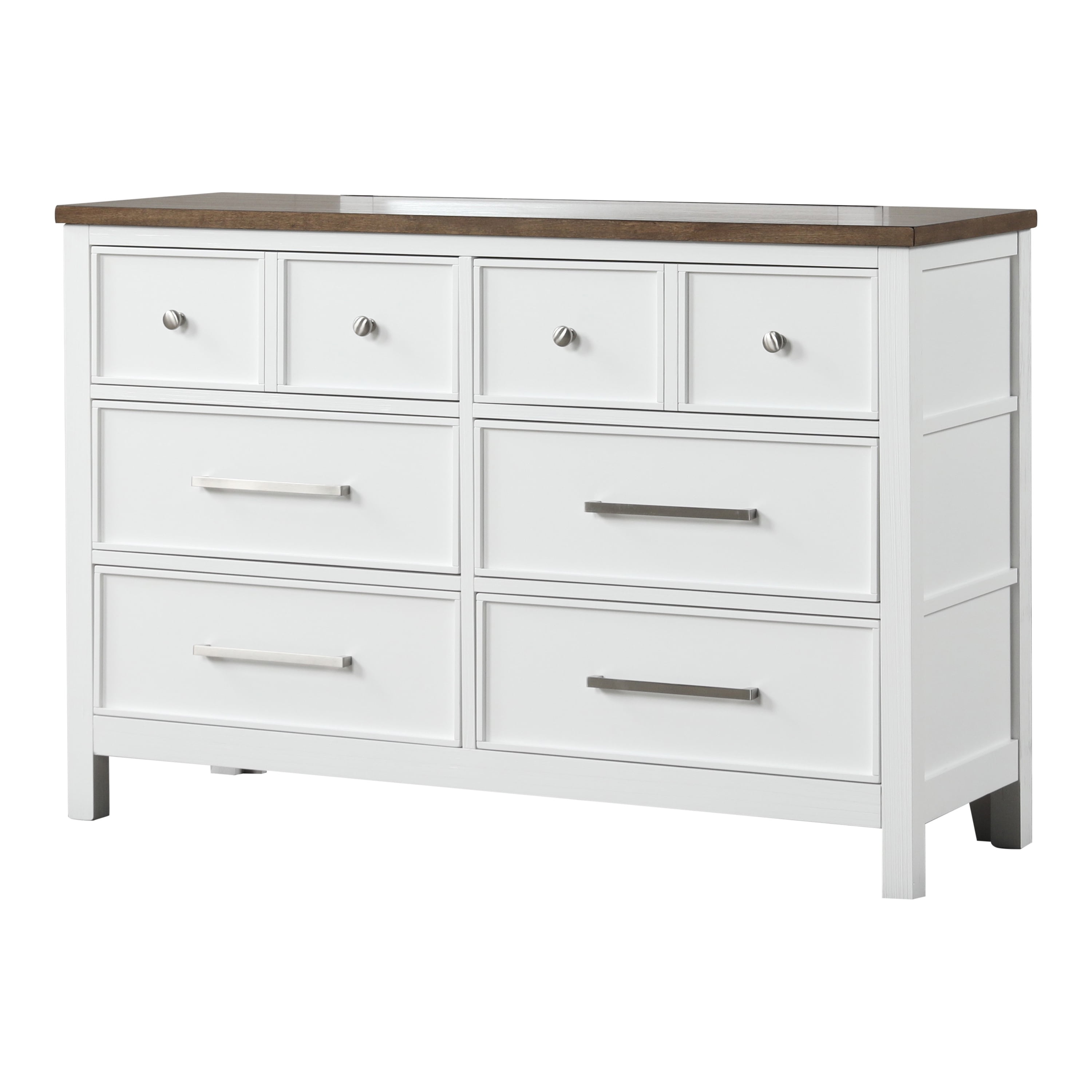 Furniture of America Yvara Modern 6-Drawer Dresser, White