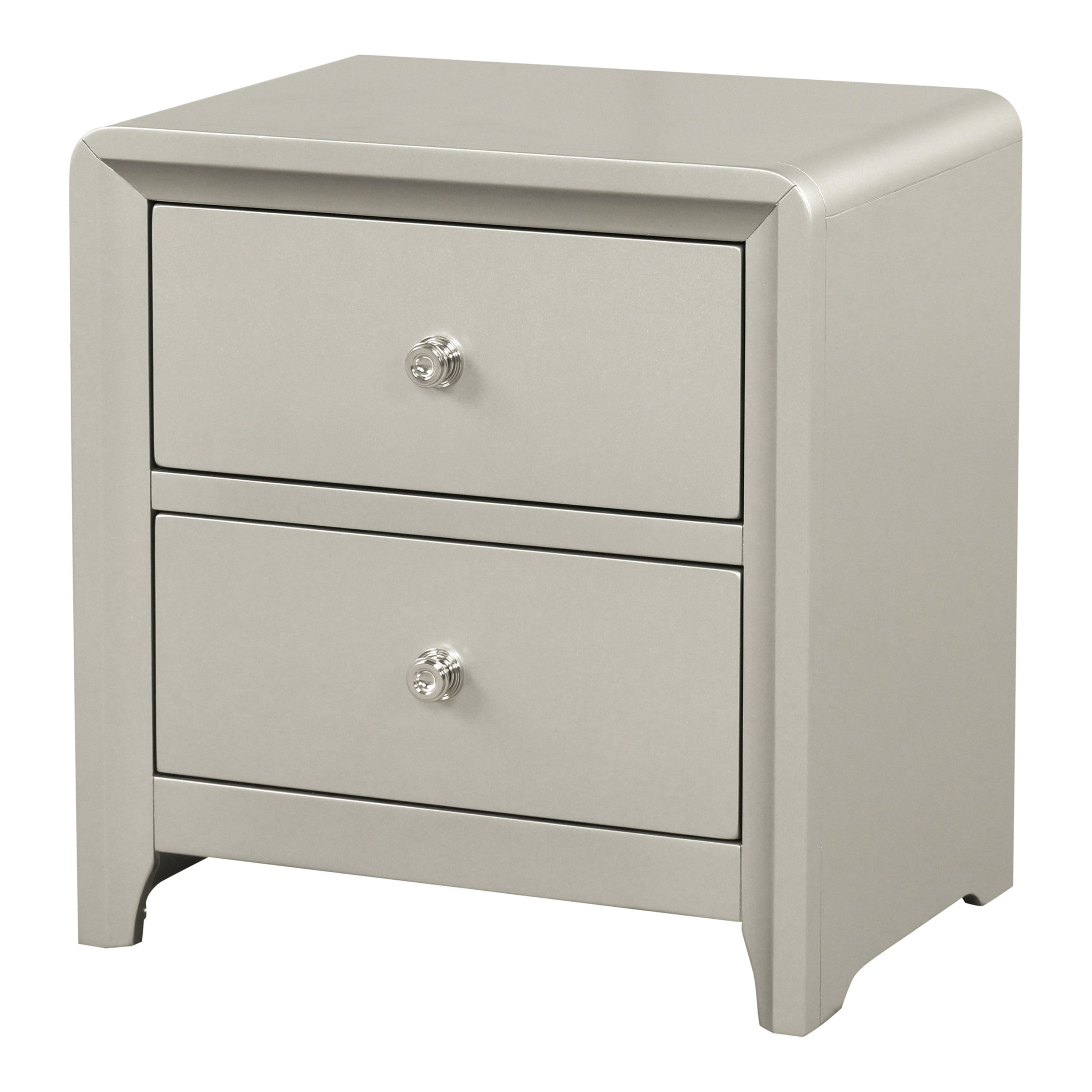 Furniture of America Zarek Modern 2-Drawer Adult Nightstand, Champagne