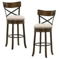 thumbnail image 1 of Furniture of America Zaren Wood Swivel Barstool-Set of 2, Oak, 29-in, 1 of 7
