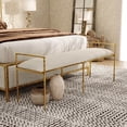 thumbnail image 1 of Furniture of America Zayen Modern Stainless Steel Upholstered Bench, Gold, 1 of 9