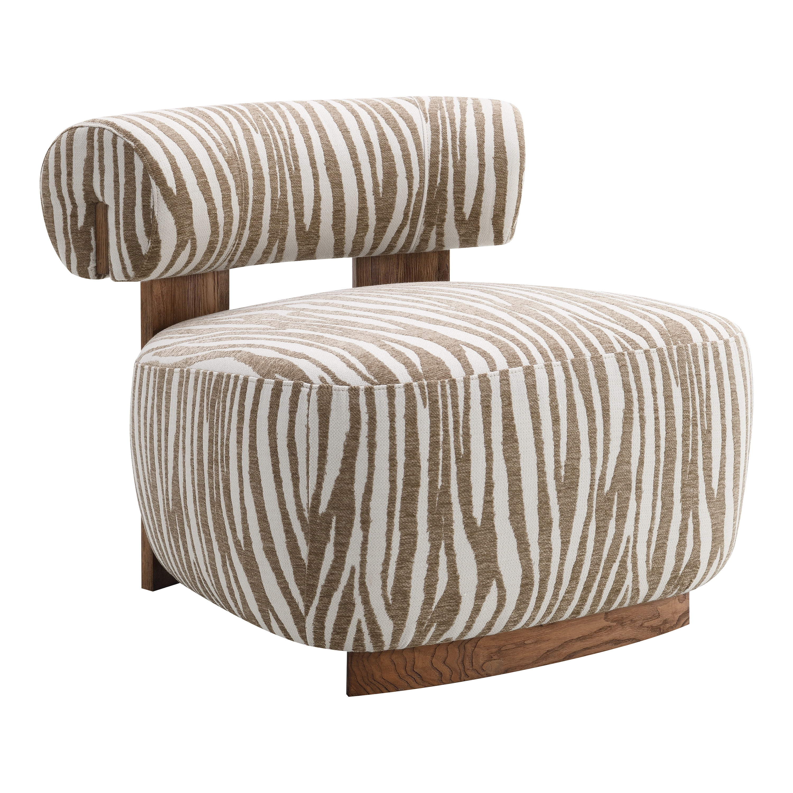 Furniture of America Zenya Modern Chenille Zebra-stripe Pattern Accent Chair, Beige