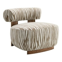 Furniture of America Zenya Modern Chenille Zebra-stripe Pattern Accent Chair, Beige
