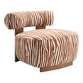 thumbnail image 1 of Furniture of America Zenya Modern Chenille Zebra-stripe Pattern Accent Chair, Rustic Orange, 1 of 14
