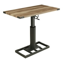 Furniture of America Ziaz Metal Adjustable Standing Desk with USB in Sand Black