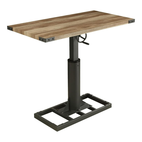 Furniture of America Ziaz Metal Adjustable Standing Desk with USB in Sand Black