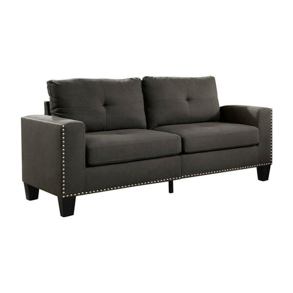 Furniture of America Zilly Modern Victorian Fabric Tufted Sofa in Gray
