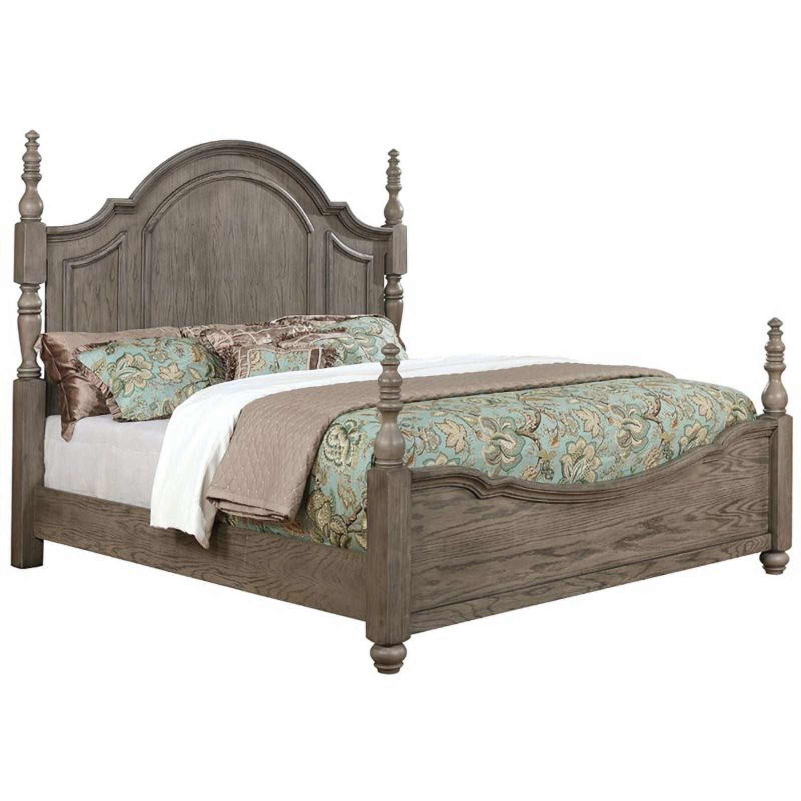 Furniture of America Zoii Queen Poster Bed in Gray