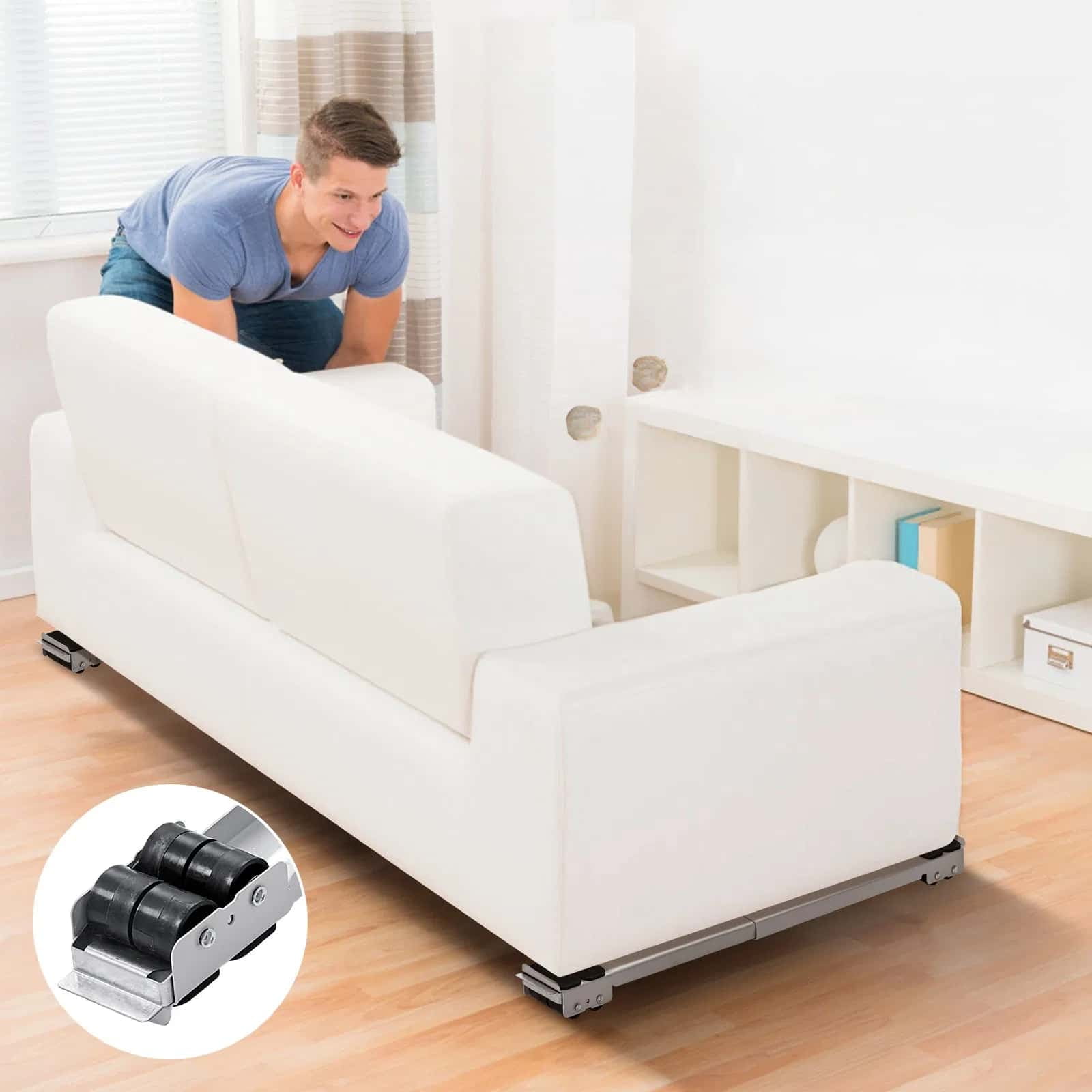 Furniture roller accessories, furniture electrical rollers, retractable electrical rollers for moving washing machine base, anti-slip and sturdy, suitable for refrigerators and washing machines.