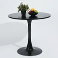 thumbnail image 1 of FurnitureR 31.5'' Outdoor Dining Table – Round Mid-Century Pedestal Table for Patios, Gardens, or Balconies, Black, 1 of 6
