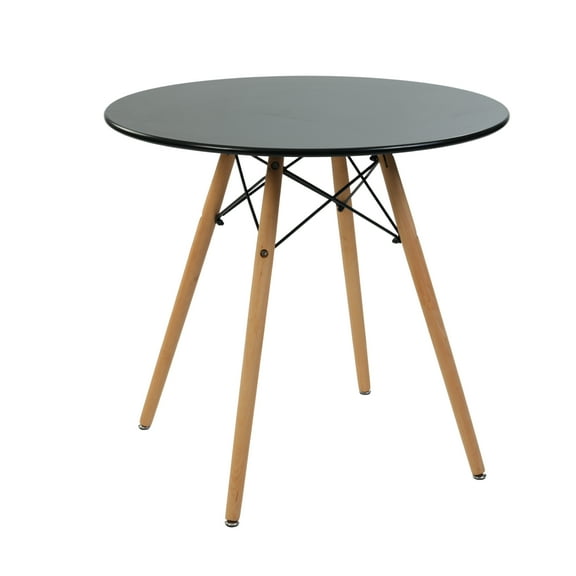 FurnitureR 31.5" Round Dining Table, Mid-Century Modern Table for 2-4 People, Small Space Dining, Perfect for Dining Living Room, Black