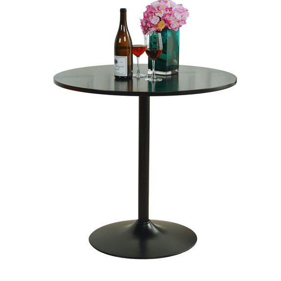 FurnitureR 31.5'' Round Drafting Table Modern Mid-Century Design for Art, Drawing, or Design Work, Black