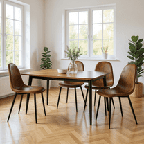 Homy Casa Set of 4 Modern Dining Chairs Upholstered Side Chairs with Ergonomic Curved Back and Durable Metal Legs for Multifunctional Home Dining Room Kitchen and Apartment