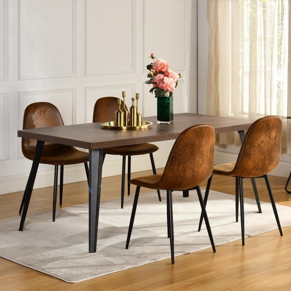 FurnitureR 63-Inch Folding Game Table with Wooden Top and Metal Legs, Poker Table for 4-6 Players