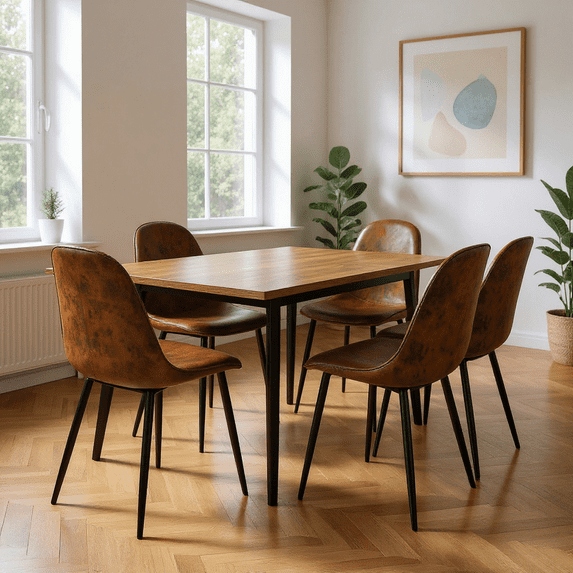 Homy Casa Set of 4 Modern Dining Chairs Upholstered Side Chairs with Ergonomic Curved Back and Durable Metal Legs for Dining Table Kitchen and Apartment