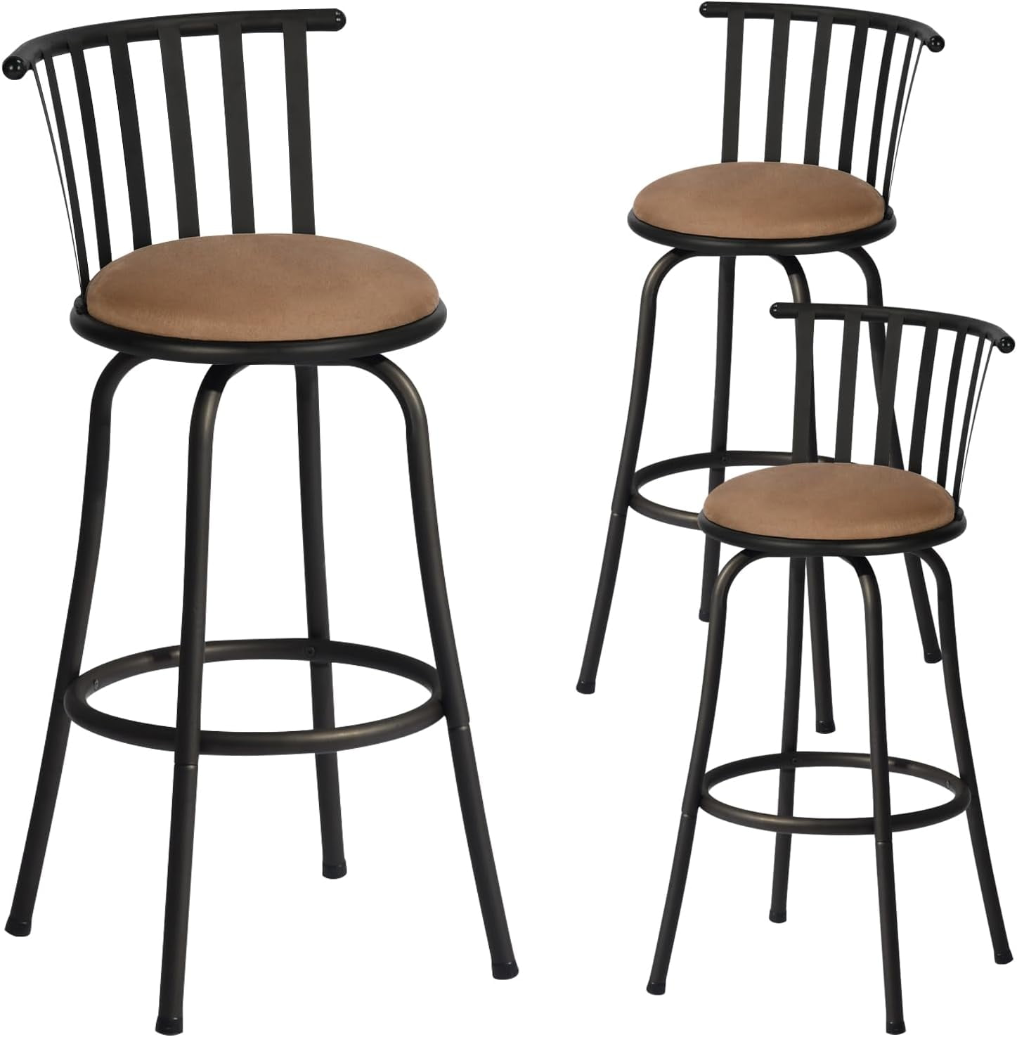 FurnitureR Adjustable Classic Barstools Set of 2, Country Style Bar