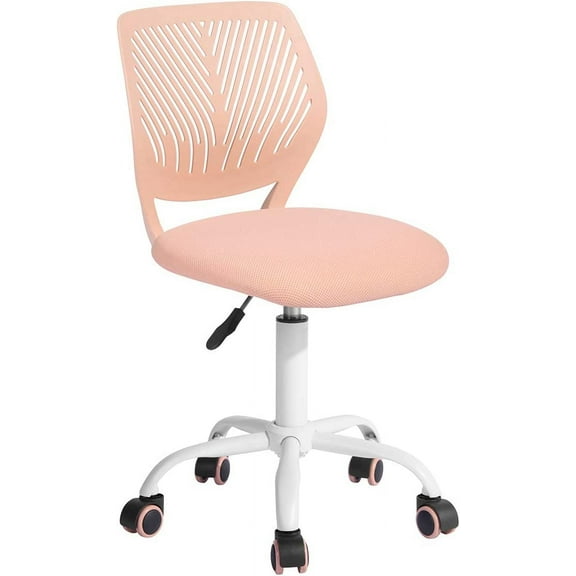 FurnitureR Adjustable Pink Rose Office Chair with Rolling Wheels, Ergonomic Desk Chair for Home & Office, Rotating Seat and Comfortable Backrest