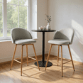 thumbnail image 1 of FurnitureR Backless 25'' Counter Stools Set of 2, Metal Legs, Oak, 1 of 7