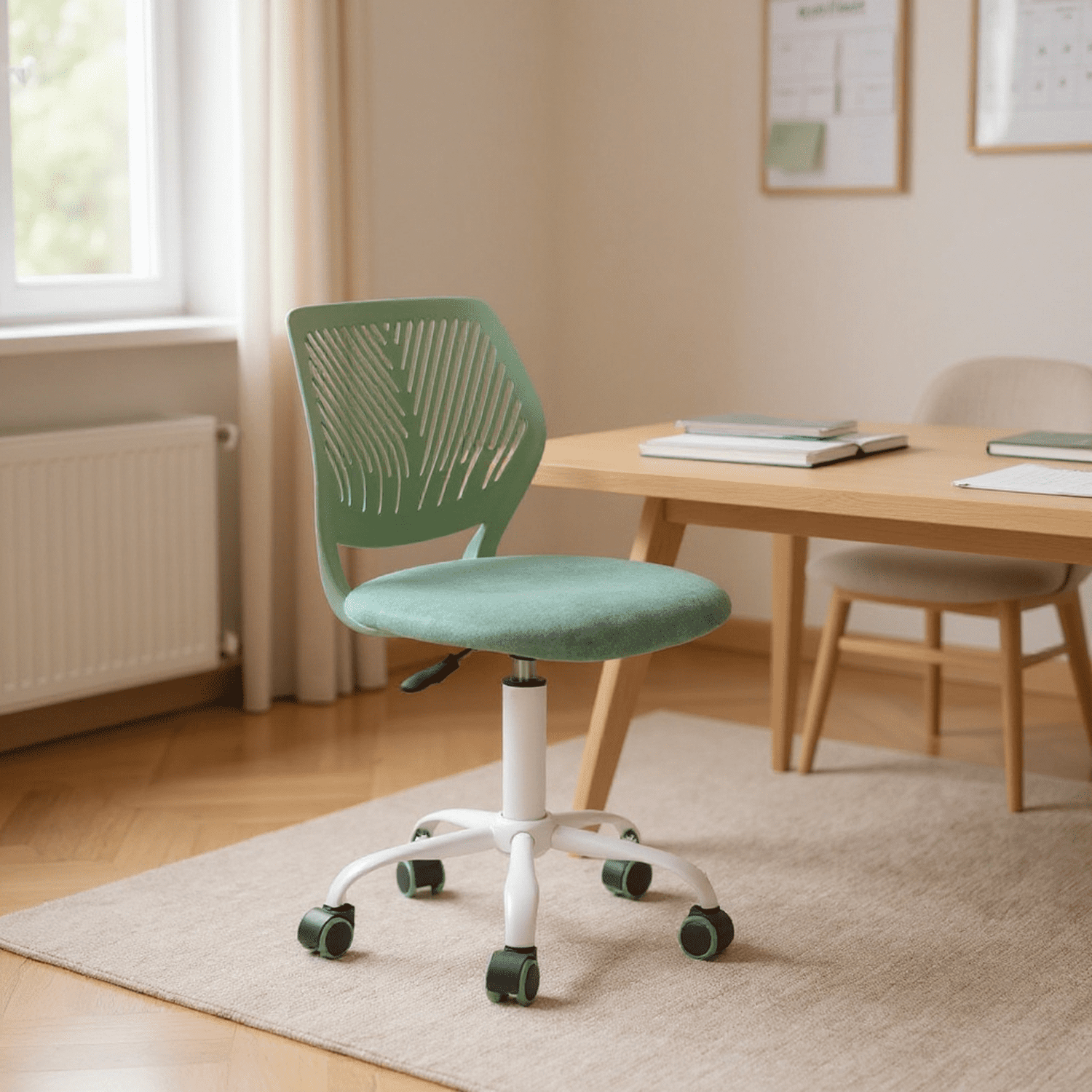 Homy Casa Adjustable Height Office Stool with 360° Swivel, Ergonomic ...