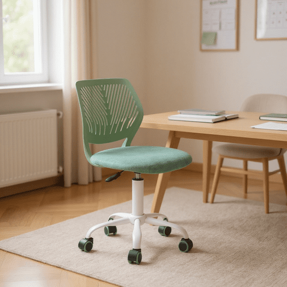 Homy Casa Adjustable Height Office Stool with 360° Swivel, Ergonomic Design and Quiet Casters for Home Meetings, Temporary Seating and Conference Room